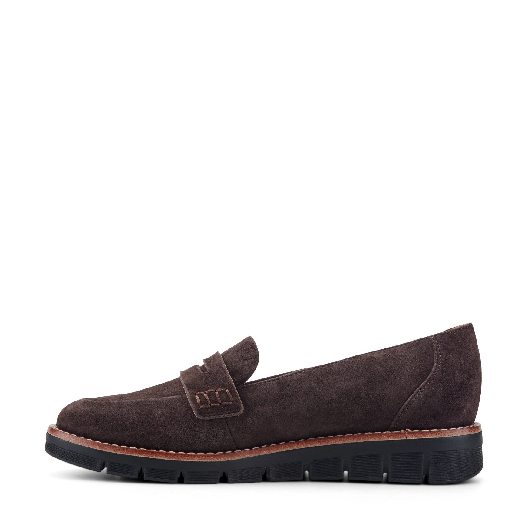 Easy Spirit Velia Cushioned Arch Support Women's Casual Slip On - Dark Brown Suede - 4