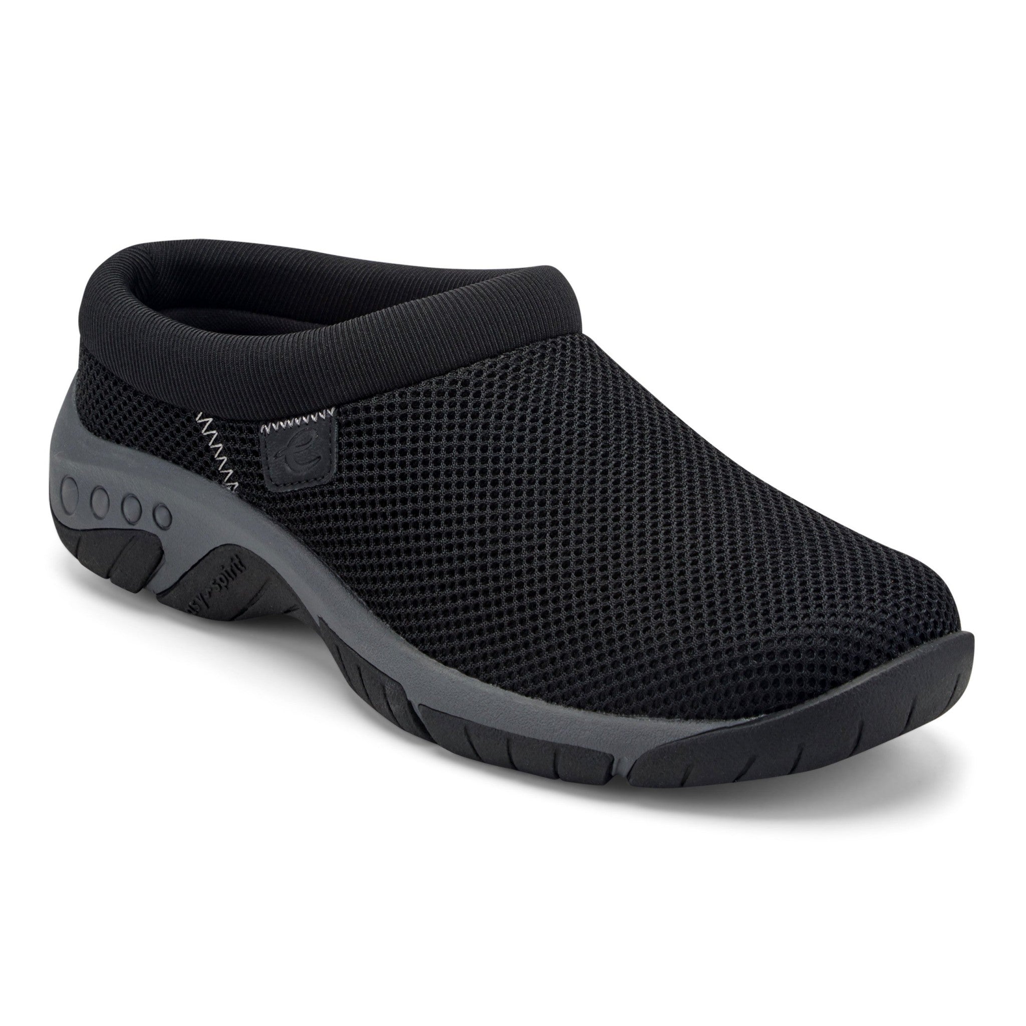 Easy Spirit Wade Mesh Athletic Cushioned Comfort Slip-On — Women's Clog - Black - 2