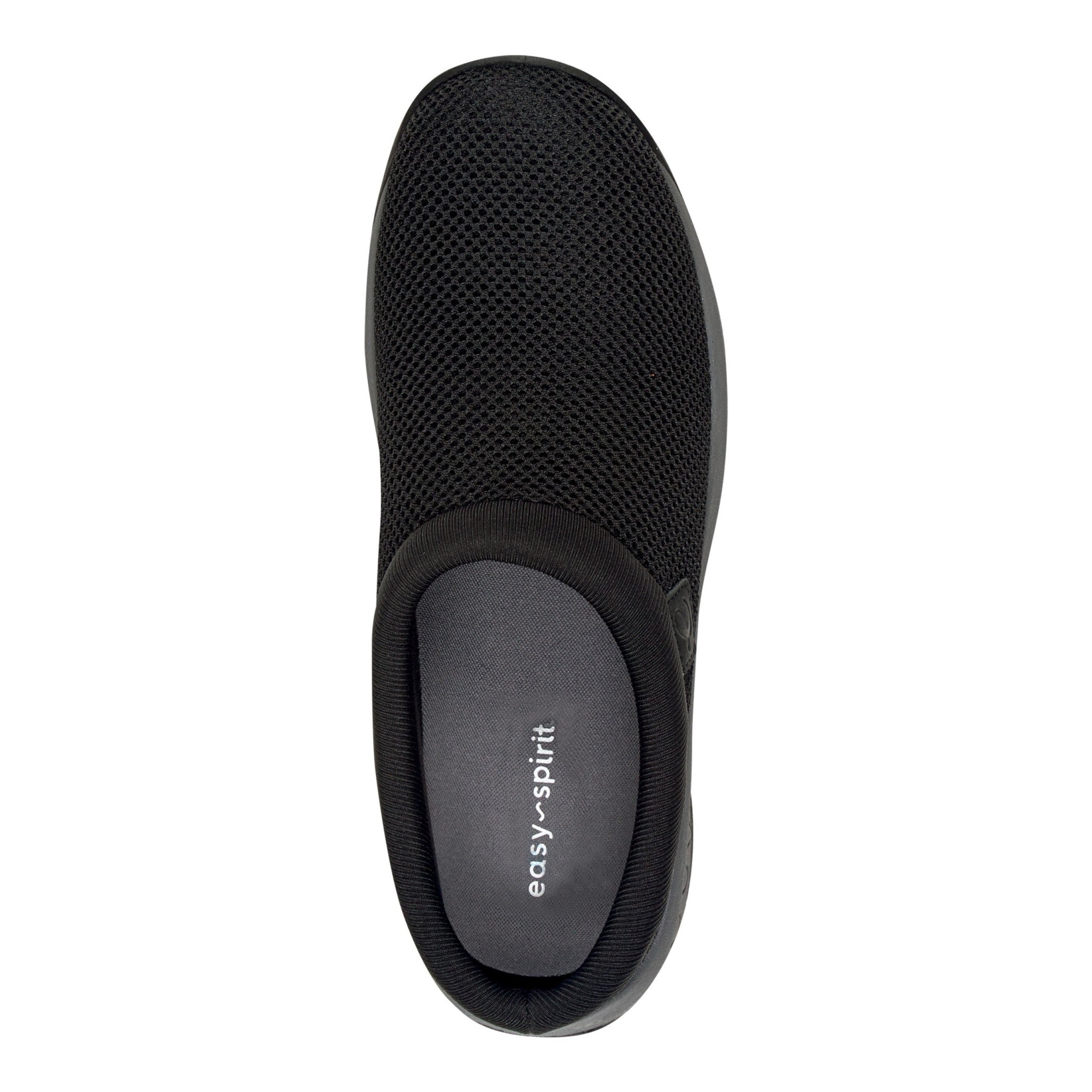 Easy Spirit Wade Mesh Athletic Cushioned Comfort Slip-On — Women's Clog - Black - 5