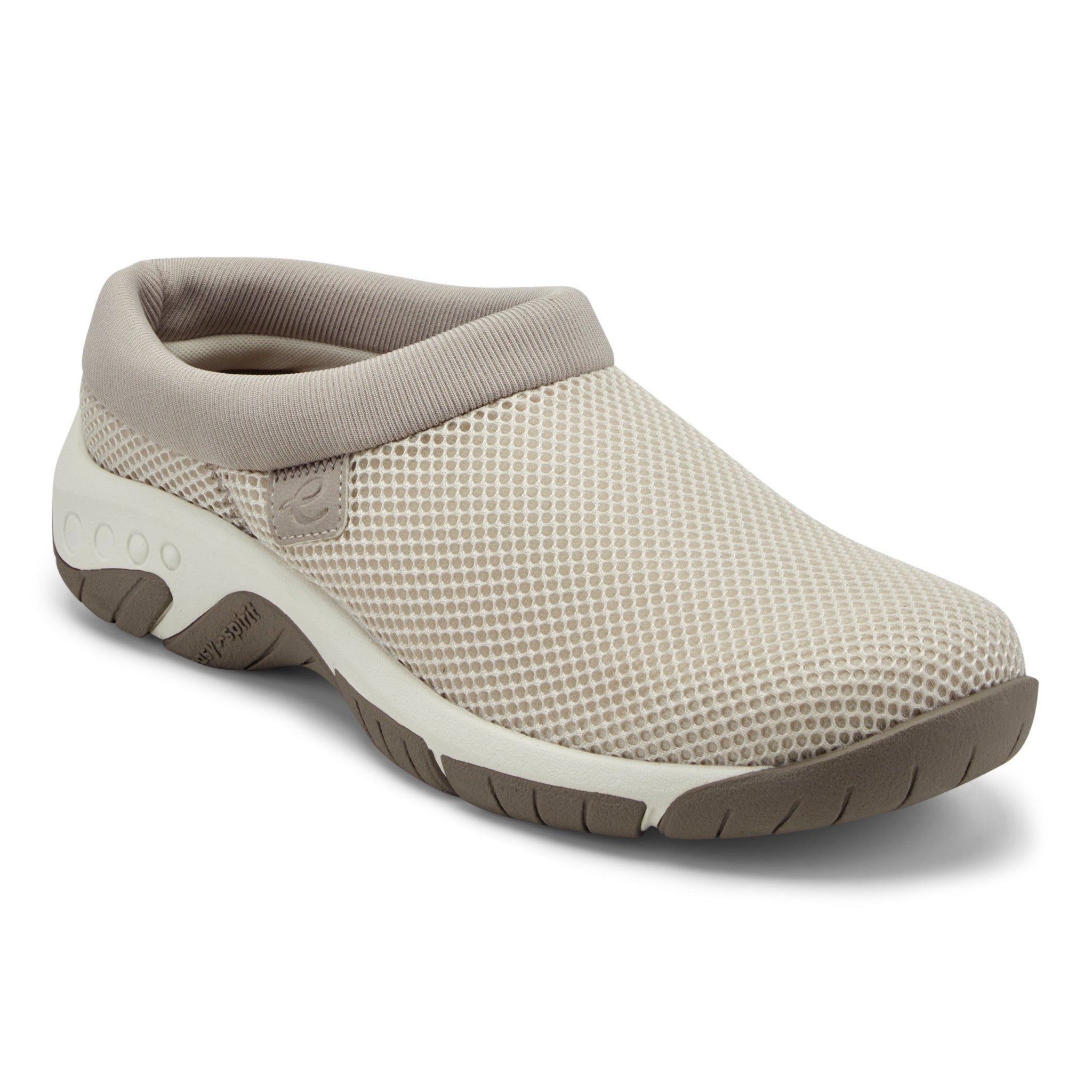 Easy Spirit Wade Mesh Athletic Cushioned Comfort Slip-On — Women's Clog - Light Taupe - 2