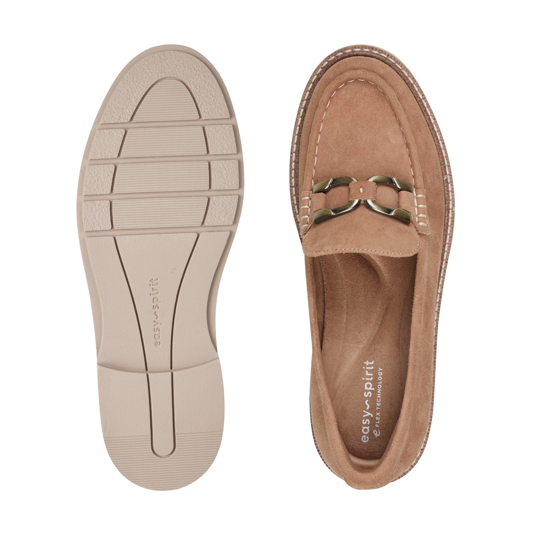 Easy Spirit Zaira Casual Horsebit Cushioned Arch-Support Women's Loafer - Medium Brown Leather - 5