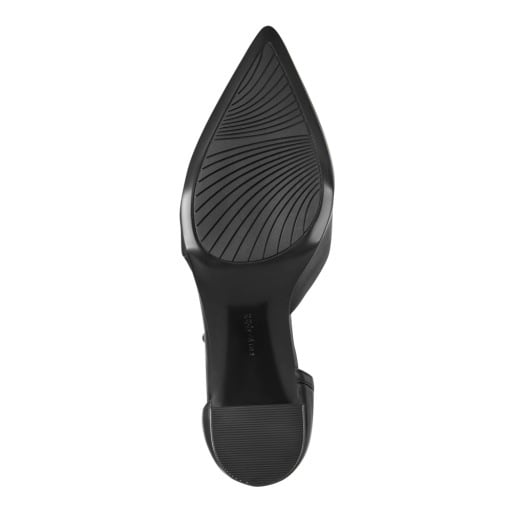 Easy Spirit Nerina Women's Leather Block Heel Pumps Black Smooth Leather 4