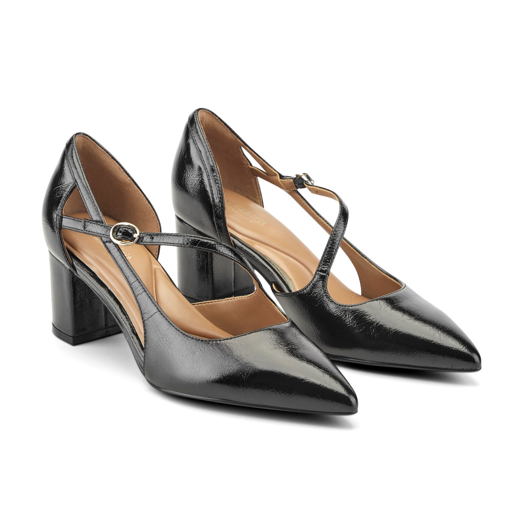 Easy Spirit Nerina Women's Leather Block Heel Pumps - Black Leather - View 2