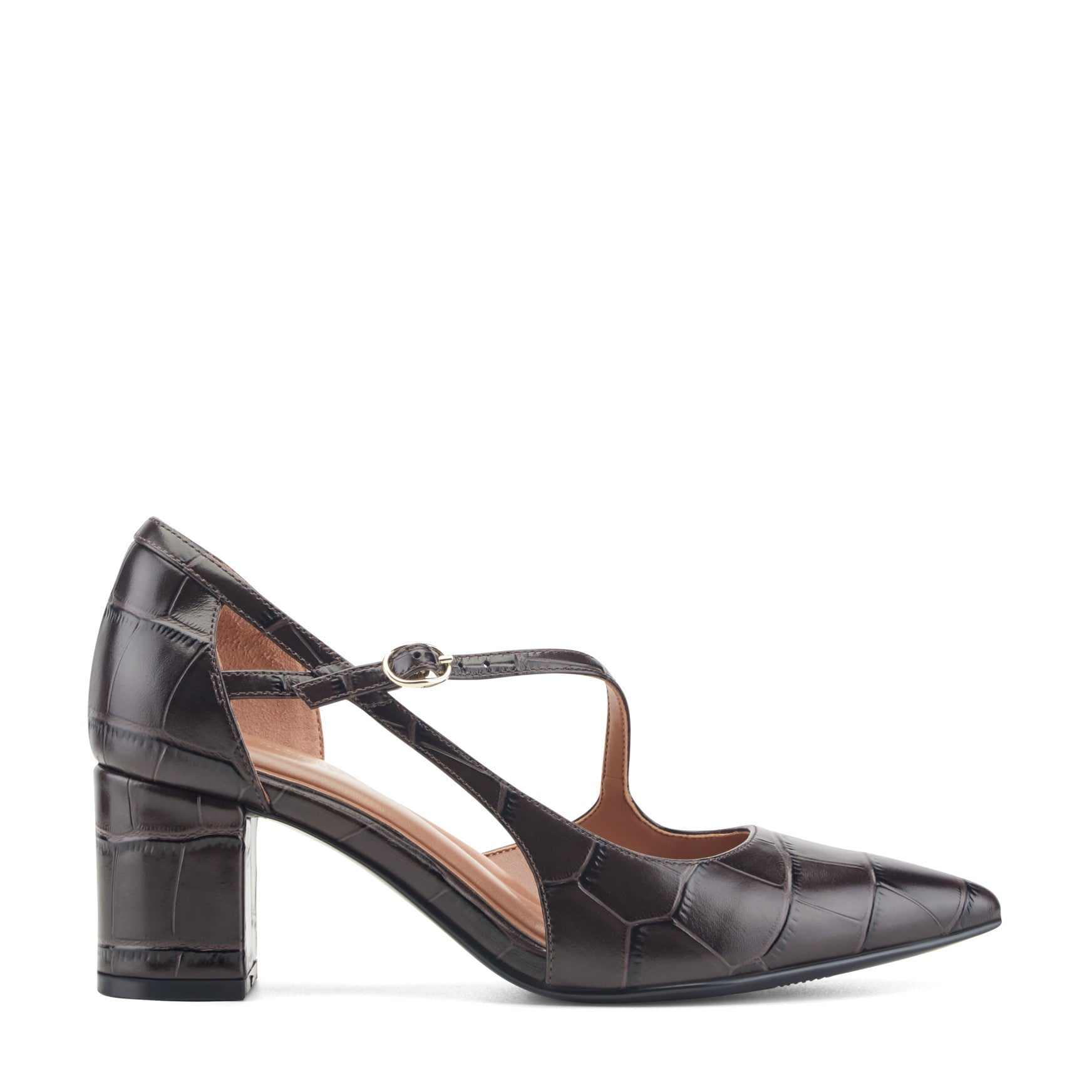 Dark Brown Croco Leather
