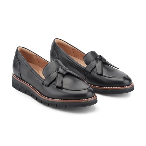 Easy Spirit Vinaya Women's Bow-Detail Loafers - Black Leather - View 2