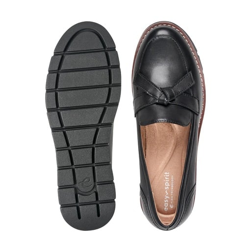 Easy Spirit Vinaya Women's Bow-Detail Loafers - Black Leather - View 5