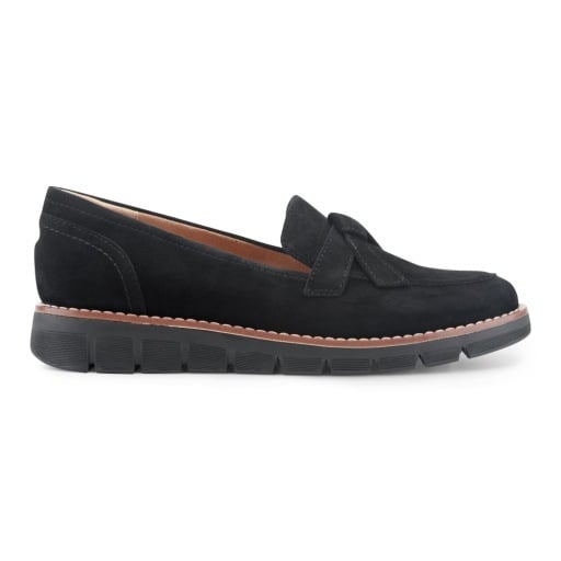 Easy Spirit Vinaya Women's Bow-Detail Loafers - Black Suede - View 2