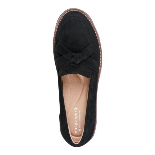 Easy Spirit Vinaya Women's Bow-Detail Loafers - Black Suede - View 5
