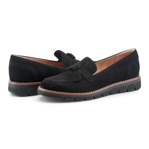 Easy Spirit Vinaya Women's Bow-Detail Loafers - Black Suede - View 6