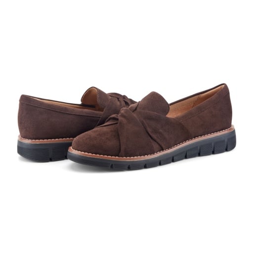 Easy Spirit Vitalia Women's Ruched Slip-On Loafers - Dark Brown - View 6