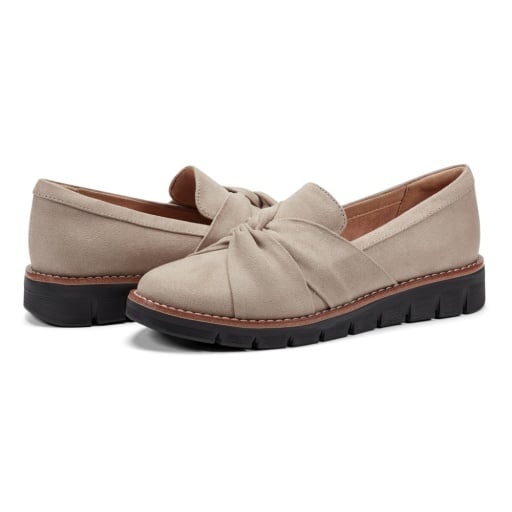 Easy Spirit Vitalia Women's Ruched Slip-On Loafers - Taupe - View 6
