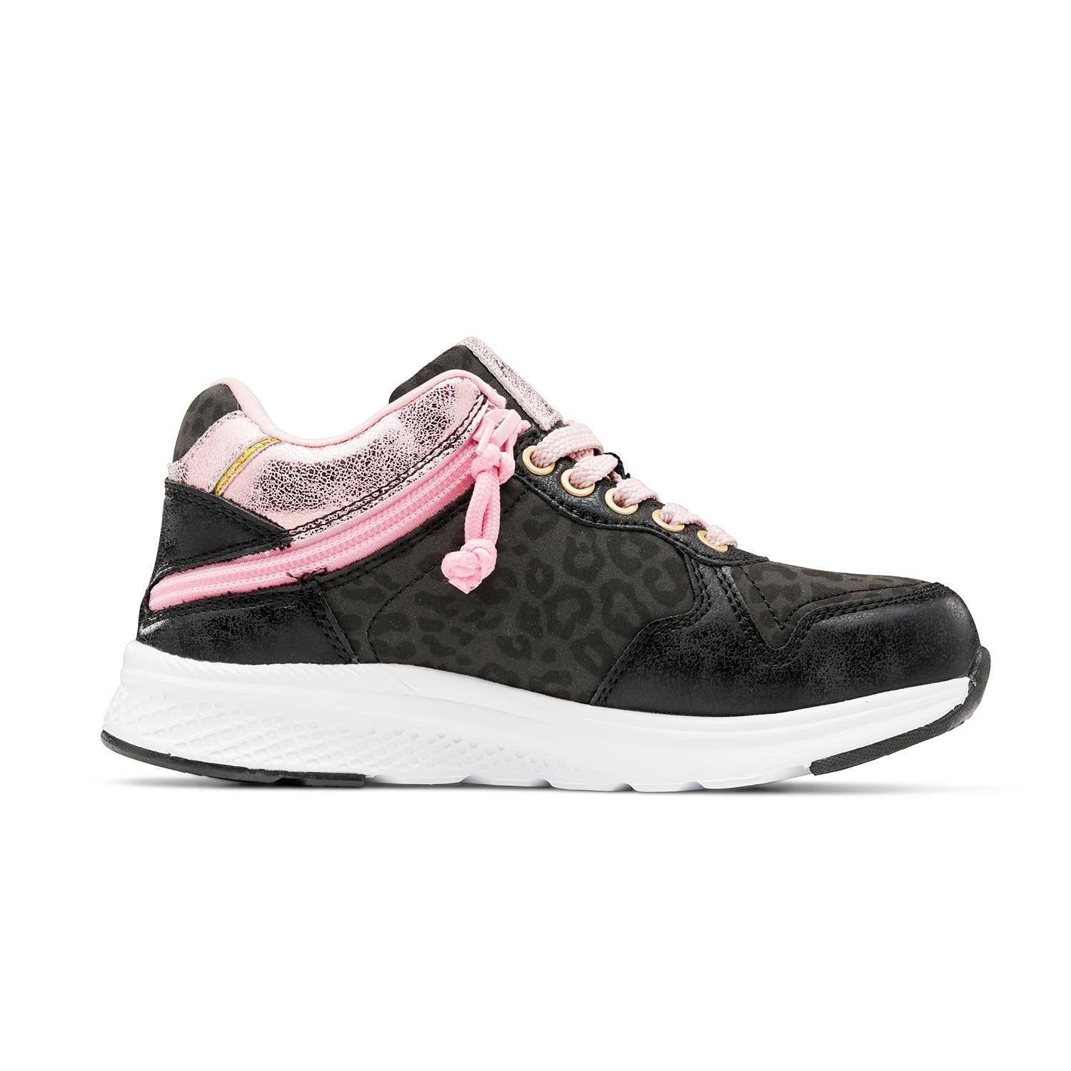 Friendly Shoes Kid's Excursion - Black Leopard / Dahlia Pink - View