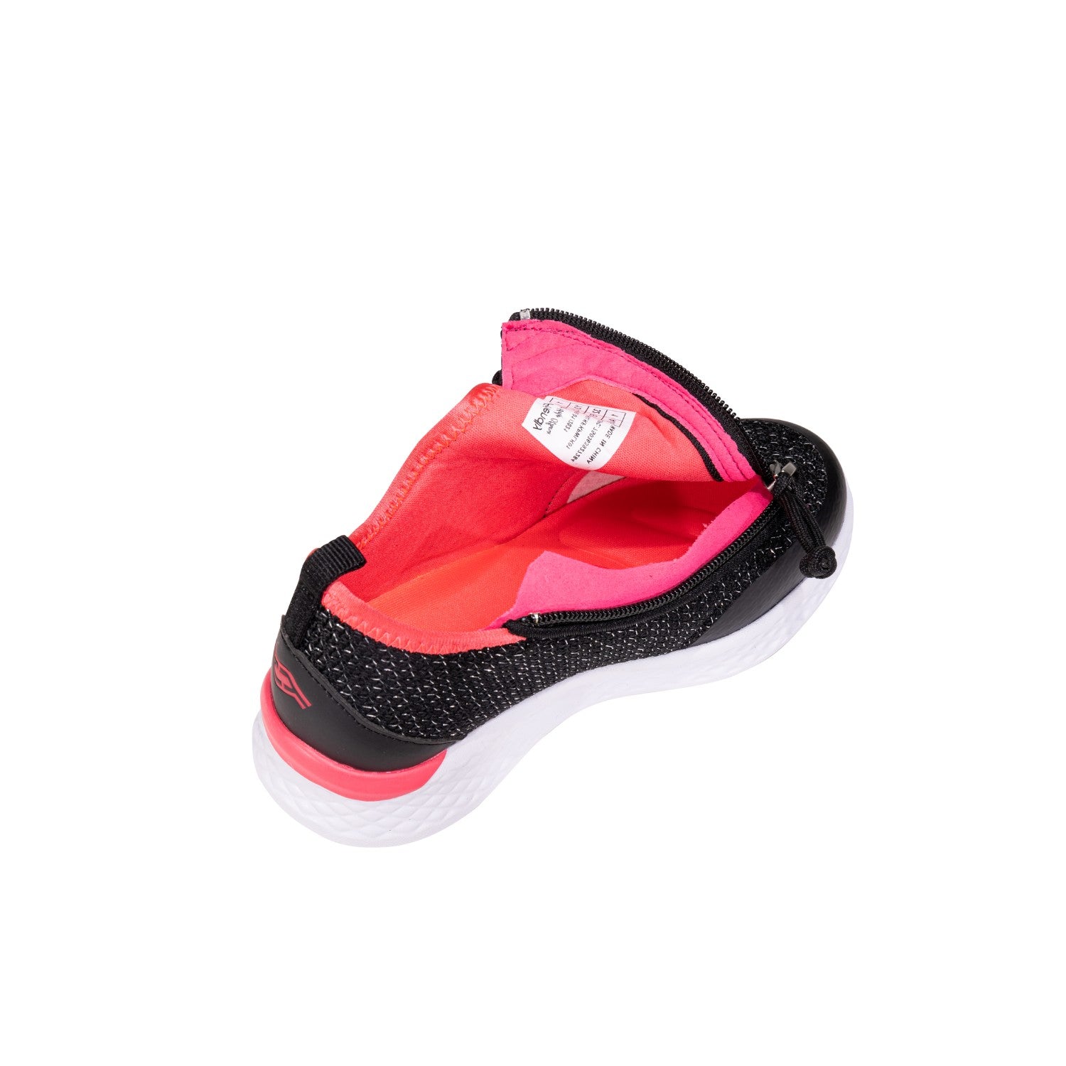 Friendly Shoes Kid's Force - Black Shimmer / Pink - Back Heel Open View