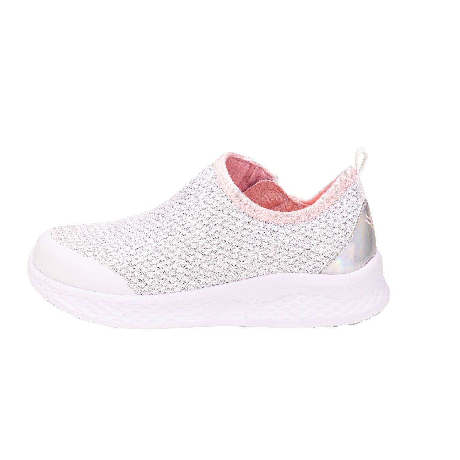 Friendly Shoes Kid's Force - White Shimmer - Side View