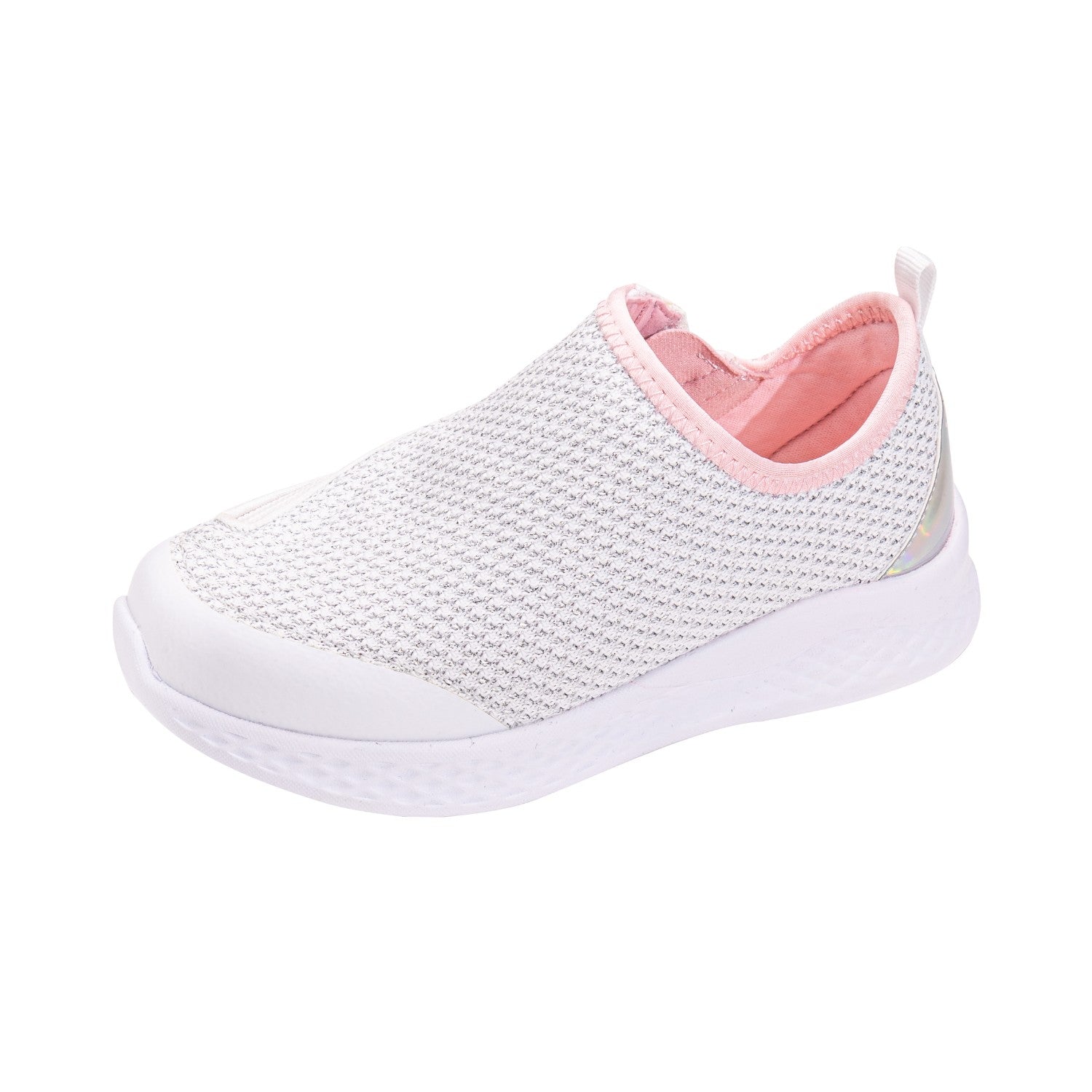 Friendly Shoes Kid's Force - White Shimmer - Angle View