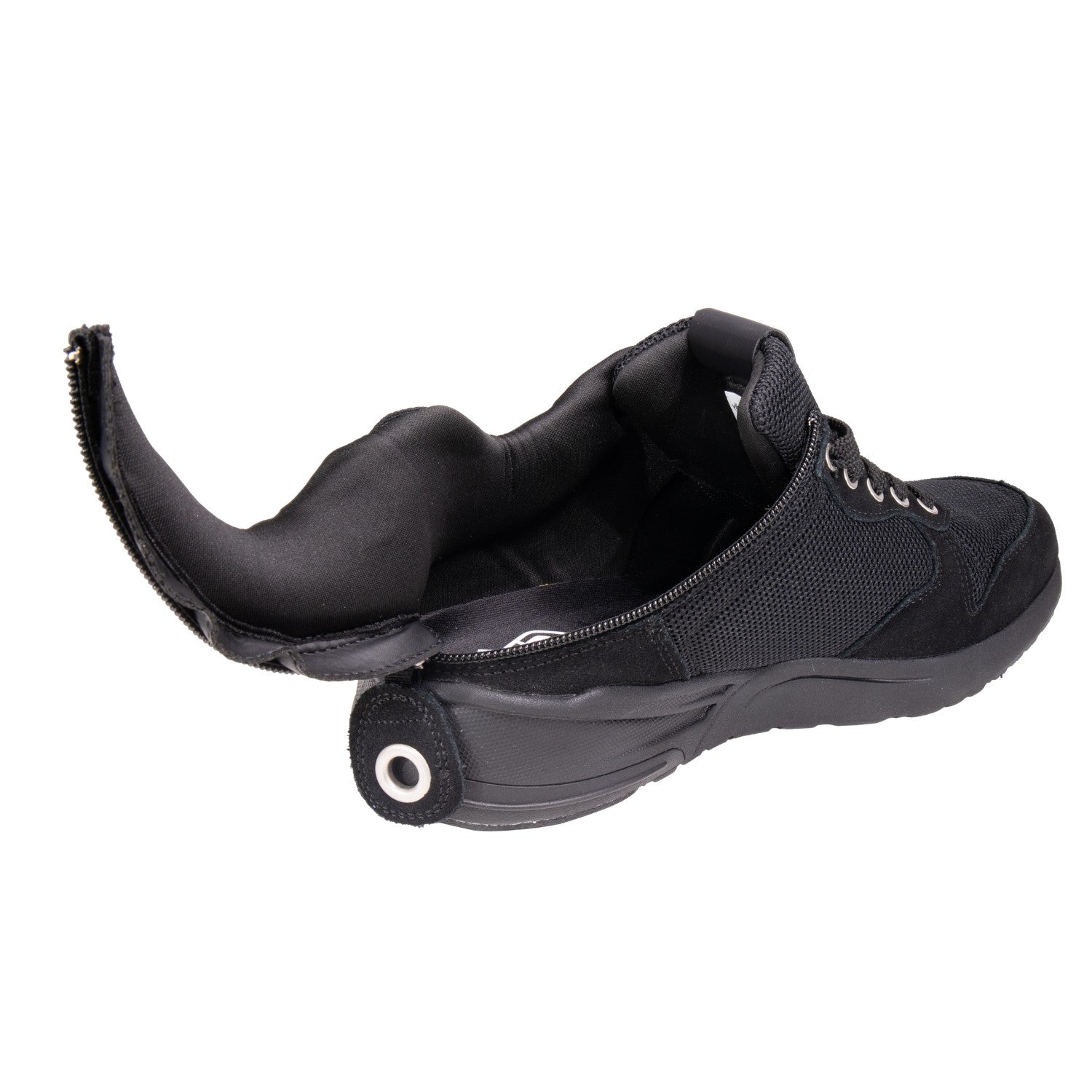 Friendly Shoes Men's Excursion Mid Top - Black - Back Heel Open View