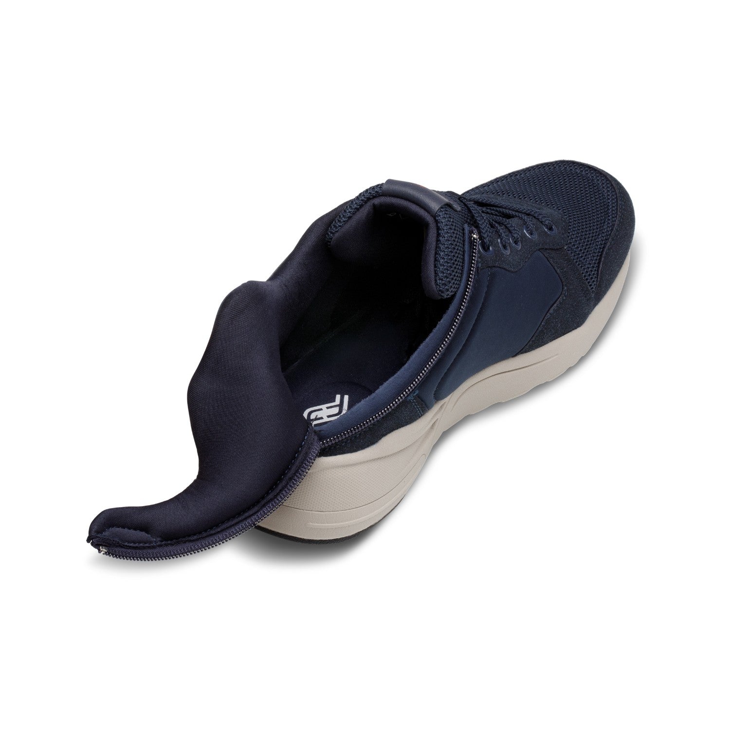 Friendly Shoes Men's Excursion Mid Top - Deep Sea - Back Heel Open View