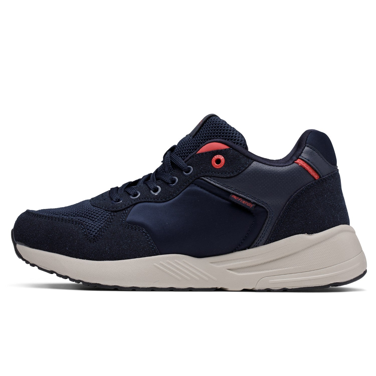 Friendly Shoes Men's Excursion Mid Top - Deep Sea - Side View
