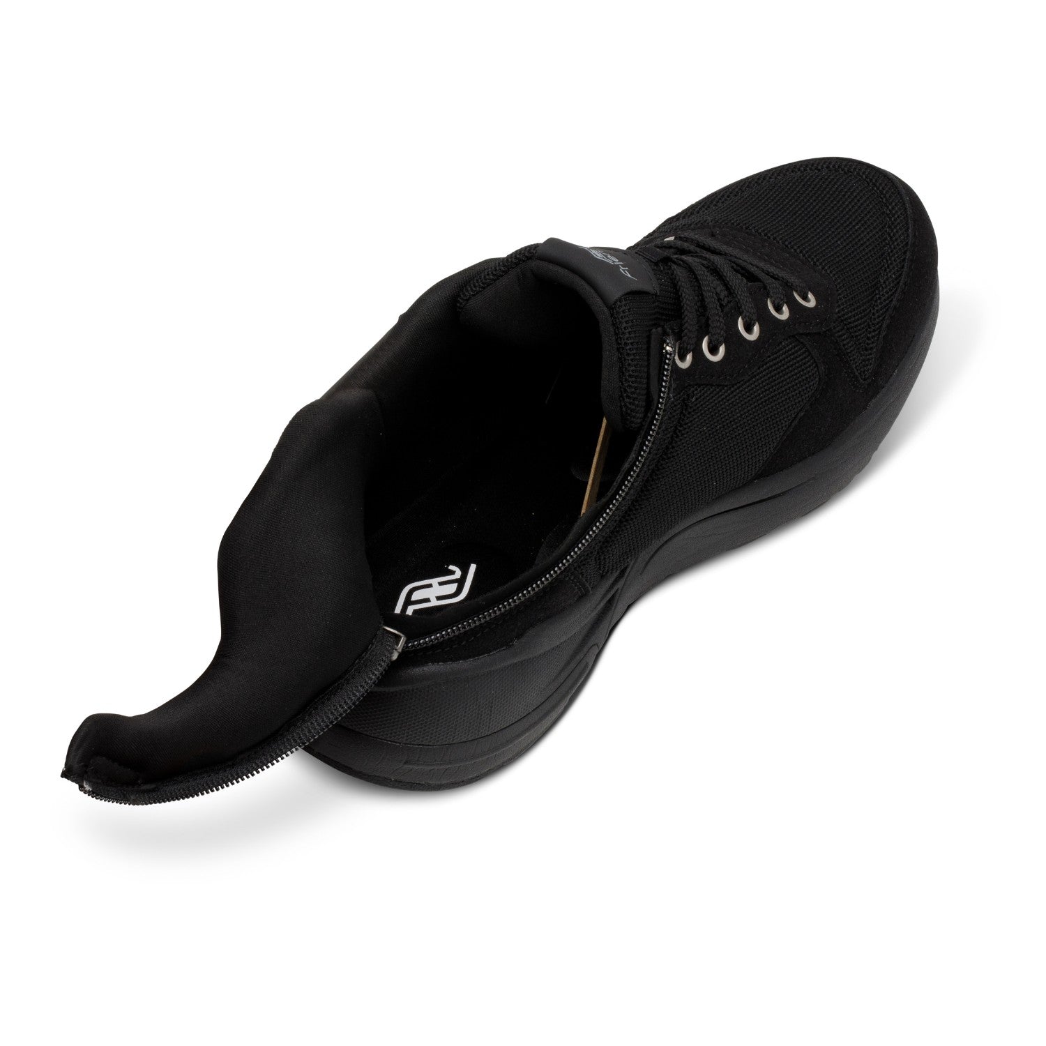 Friendly Shoes Men's Excursion Mid Top - Onyx - Back Heel Open View