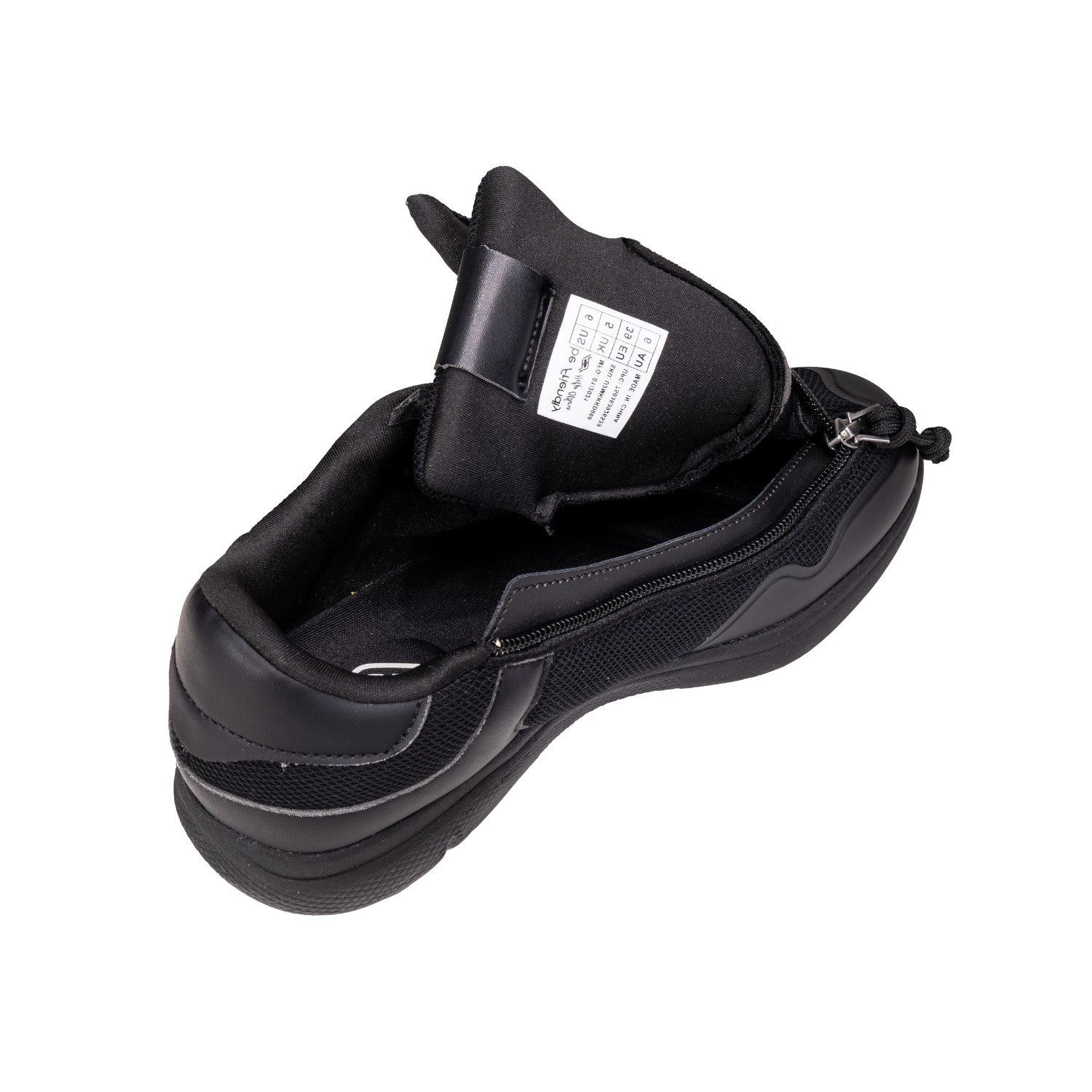 Friendly Shoes Unisex Voyage - Black - Back Heel Open View