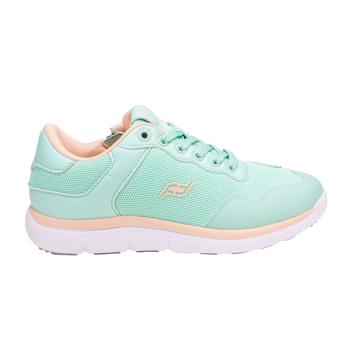 Friendly Shoes Women's Voyage - Mint / Peach - Side View