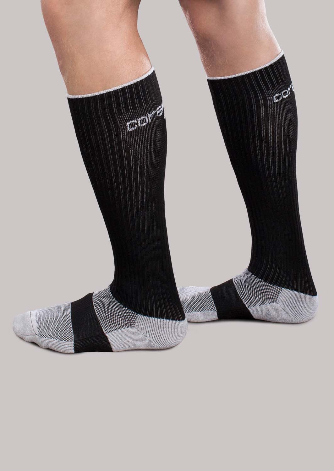 Core-Sport 15-20 mmHg Athletic Performance Knee High Compression Socks - Black