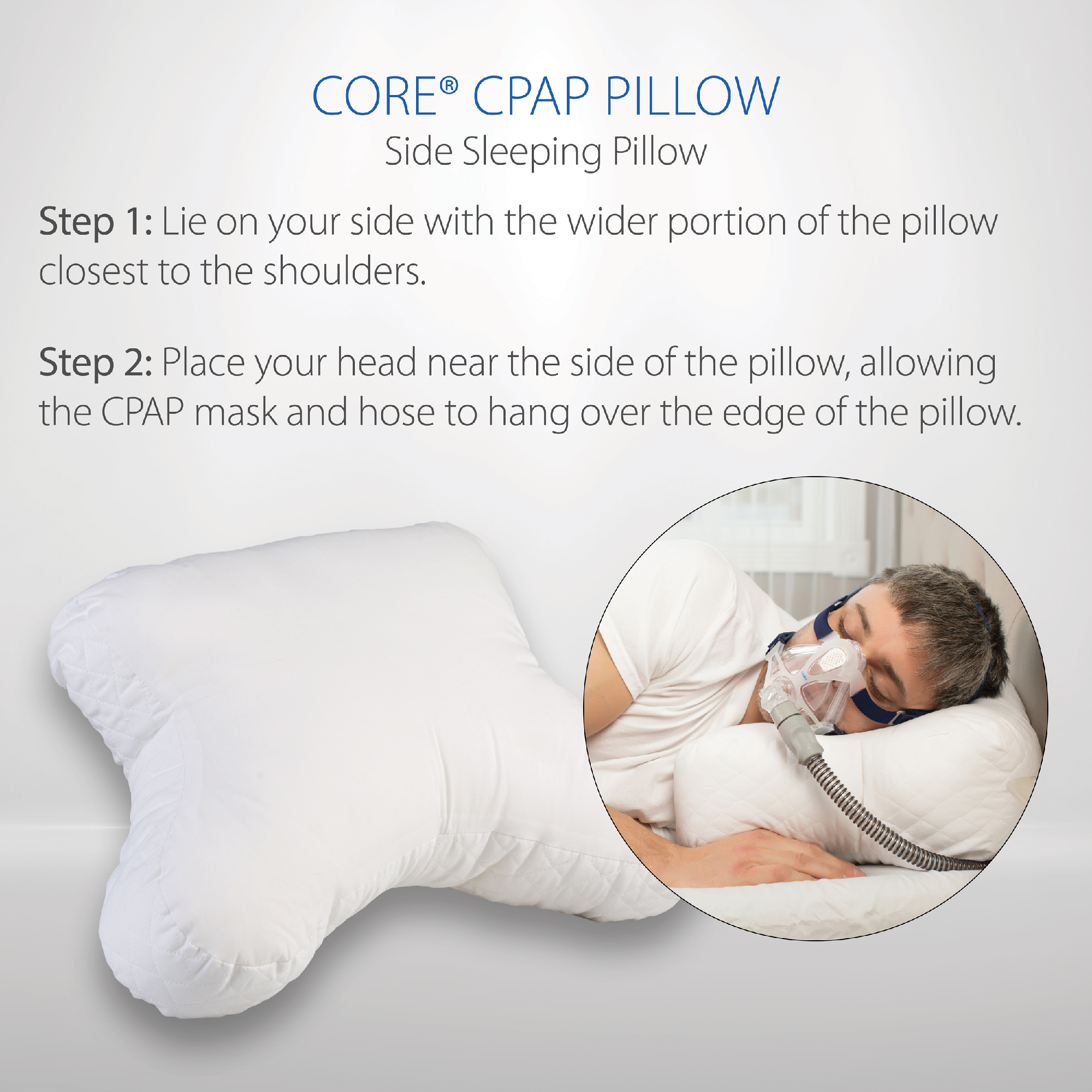 Core CPAP Pillow 4-Inch with Fitted Case - Manufacturer use guide