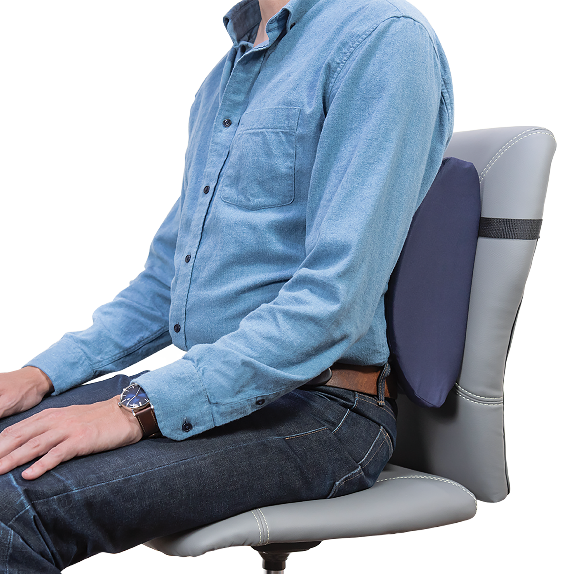 Core Sitback Rest Lumbar Support Cushion - Blue - Blue - Manufacturer desk-chair view