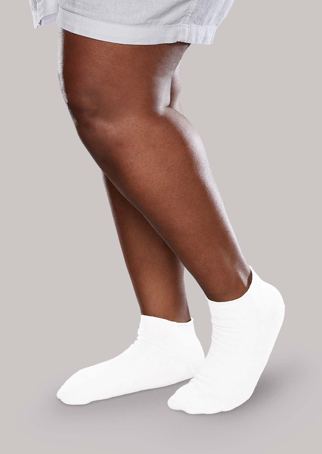 SmartKnit Seamless White Mini Crew Socks - 3 Pairs - Original pair shown