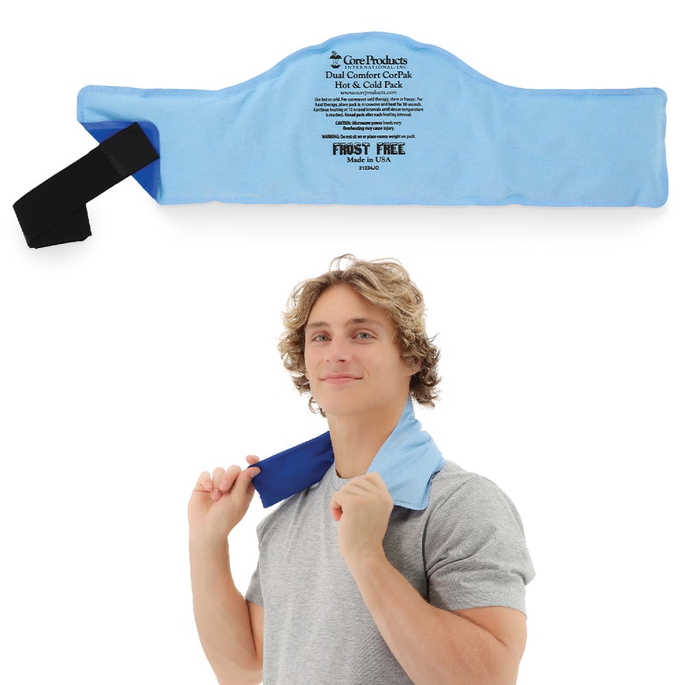 Core Dual Comfort CorPak Hot & Cold Packs - 2 Pack - Cervical 6 x 20 inches - product and use view