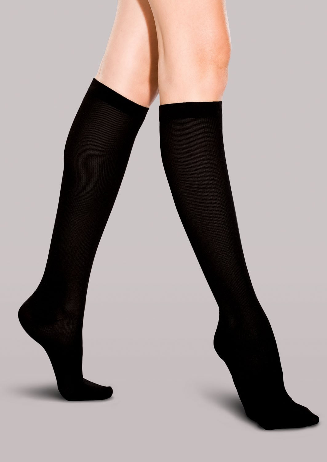 THERAFIRMlight Womens 10-15 mmHg Ribbed Trouser Socks - 2 Pairs - Black  - manufacturer variant view