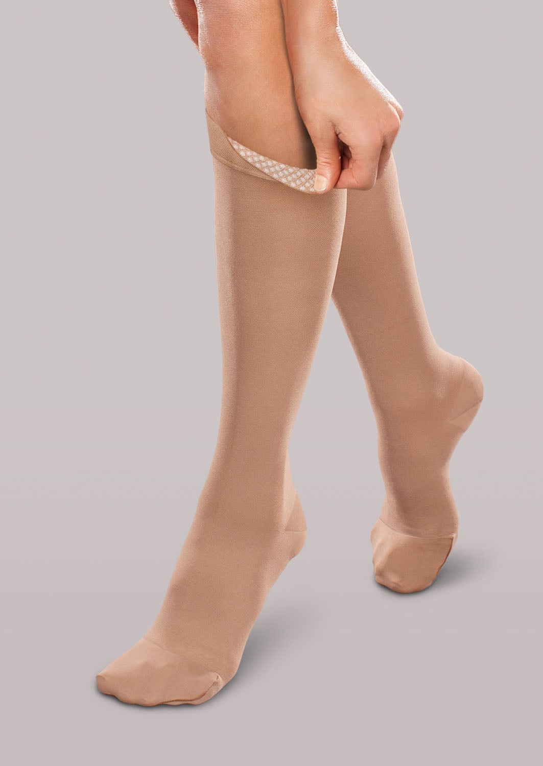 EASE Unisex 20-30 mmHg Knee Highs with Silicone Dot Band - alternate product view