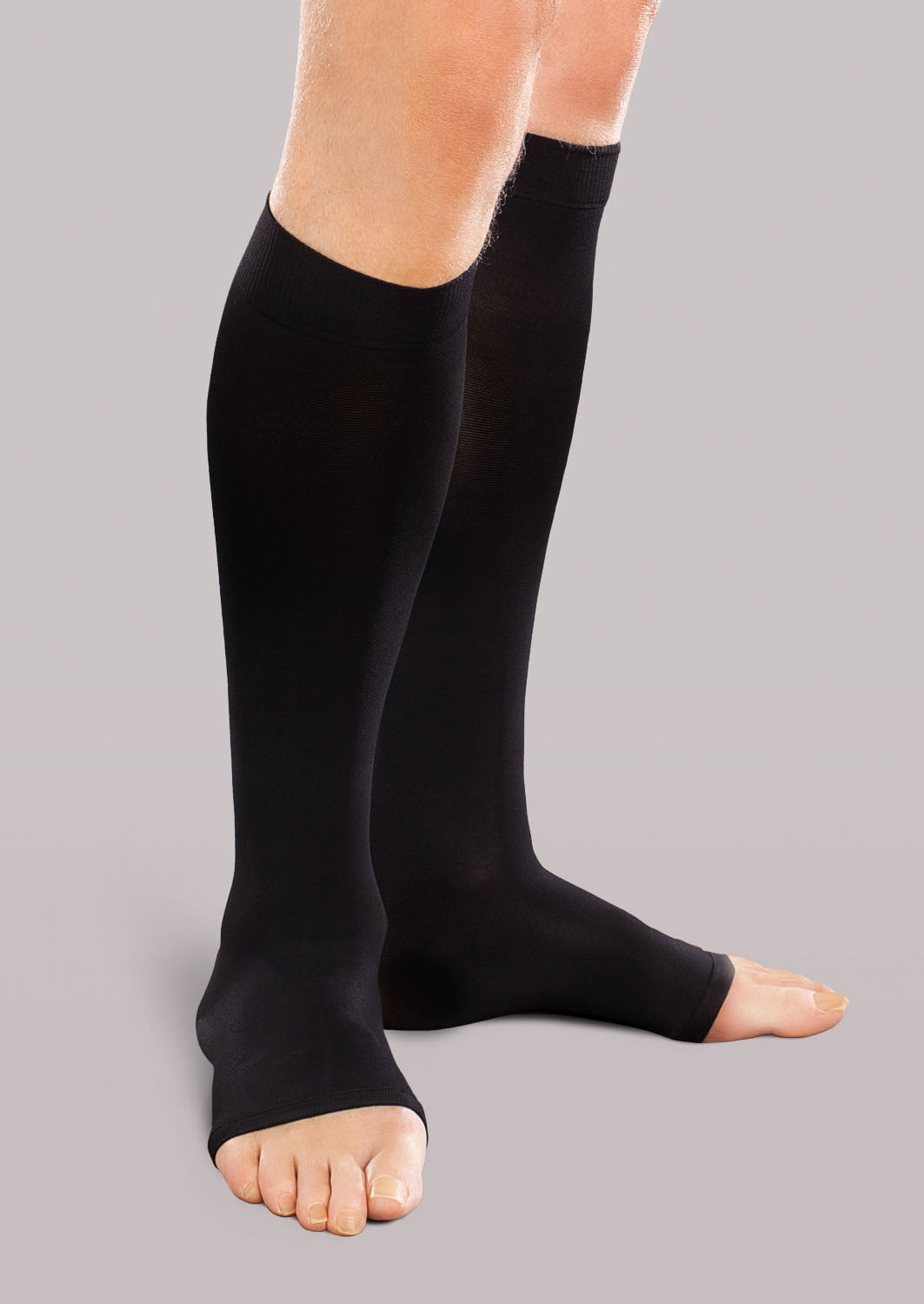 EASE Unisex 15-20 mmHg Open-Toe Knee Highs - Black product view