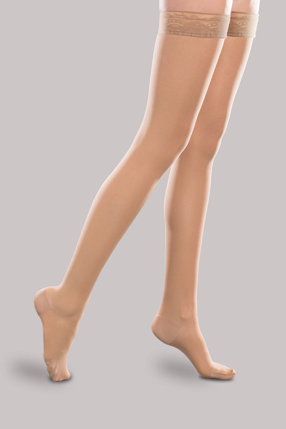 EASE Womens 15-20 mmHg Sheer Closed-Toe Thigh Highs - Sand product view