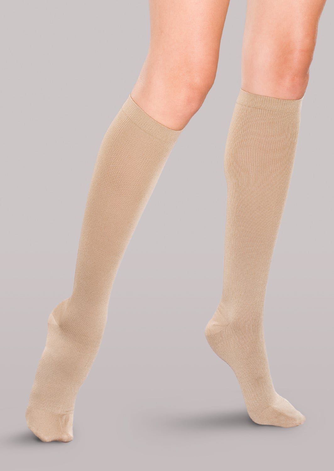 Therafirm Womens 20-30 mmHg Ribbed Trouser Socks - Khaki product view