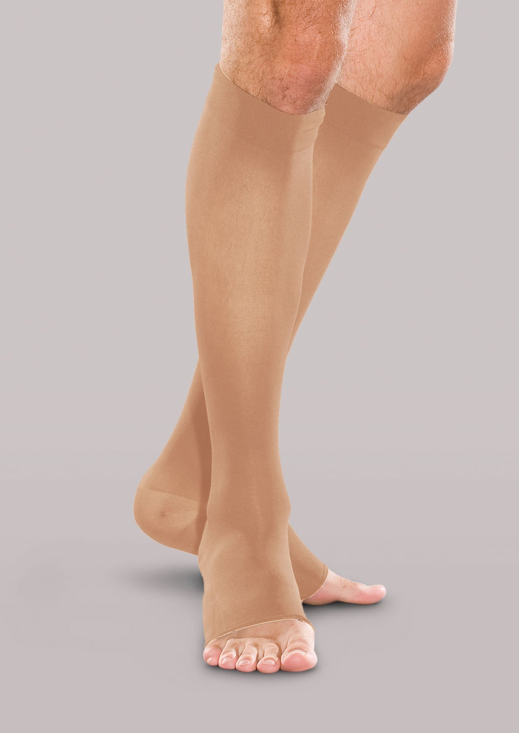 Therafirm Unisex 30-40 mmHg Open-Toe Knee Highs - Sand product view