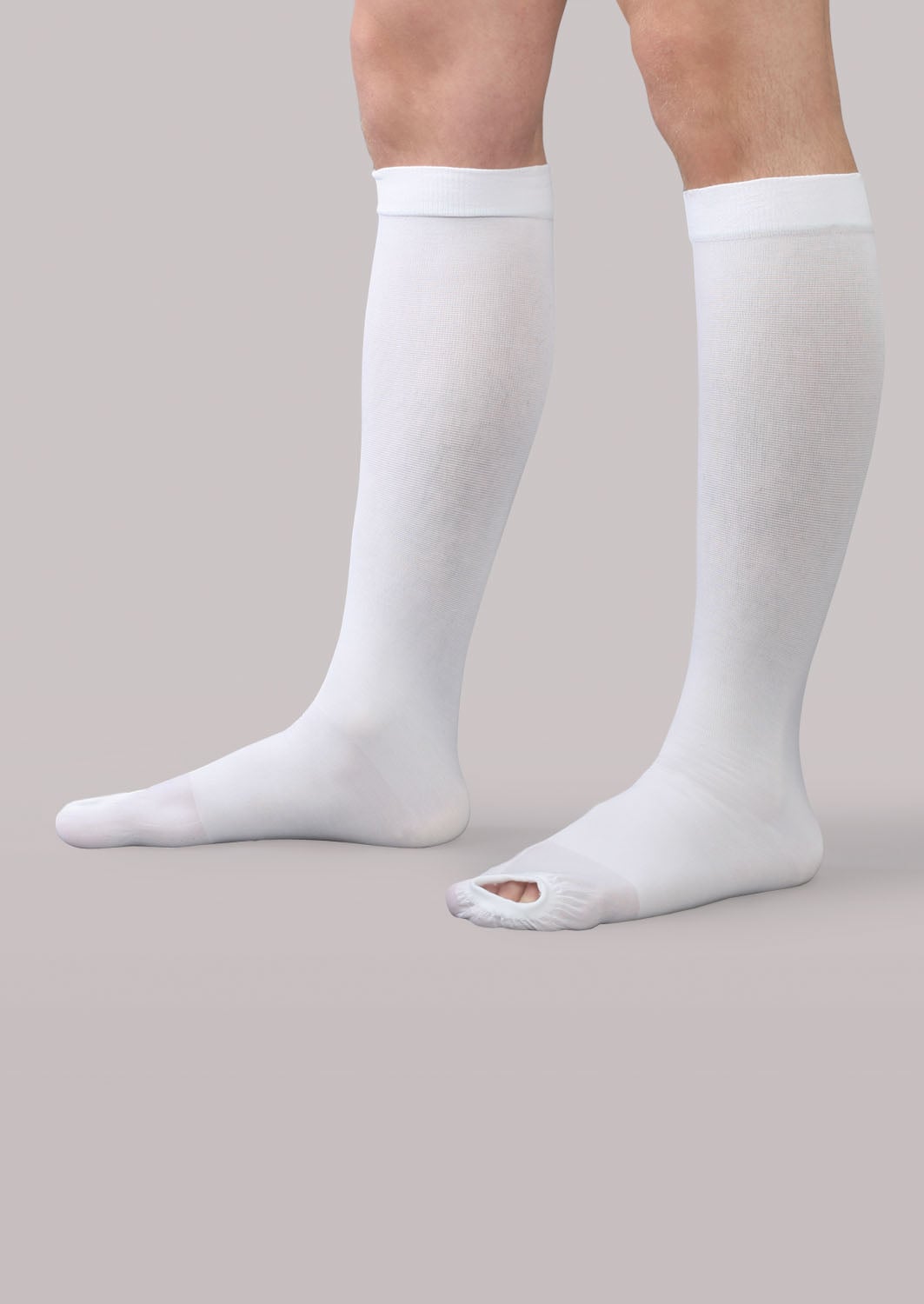 Therafirm 18 mmHg Anti-Embolism Open-Toe Knee Highs - White product view