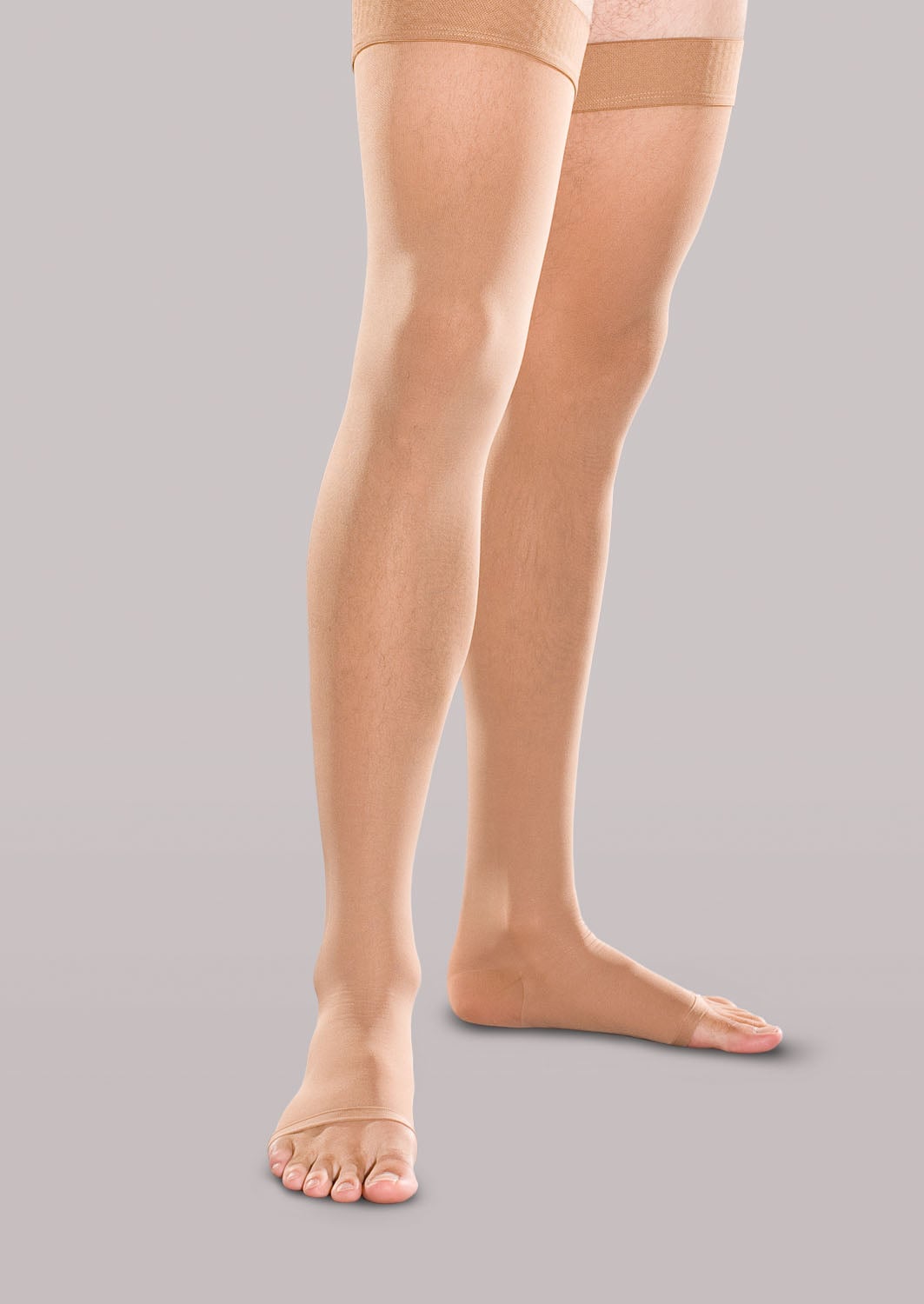 Therafirm Unisex 30-40 mmHg Open-Toe Thigh Highs - Sand product view
