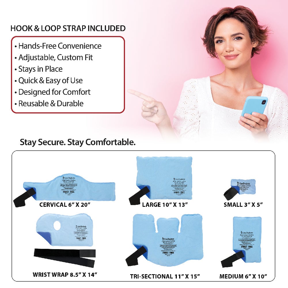 Core Dual Comfort CorPak Medium Hot & Cold Packs - 2 Pack - Blue - Adjustable strap and pack dimensions