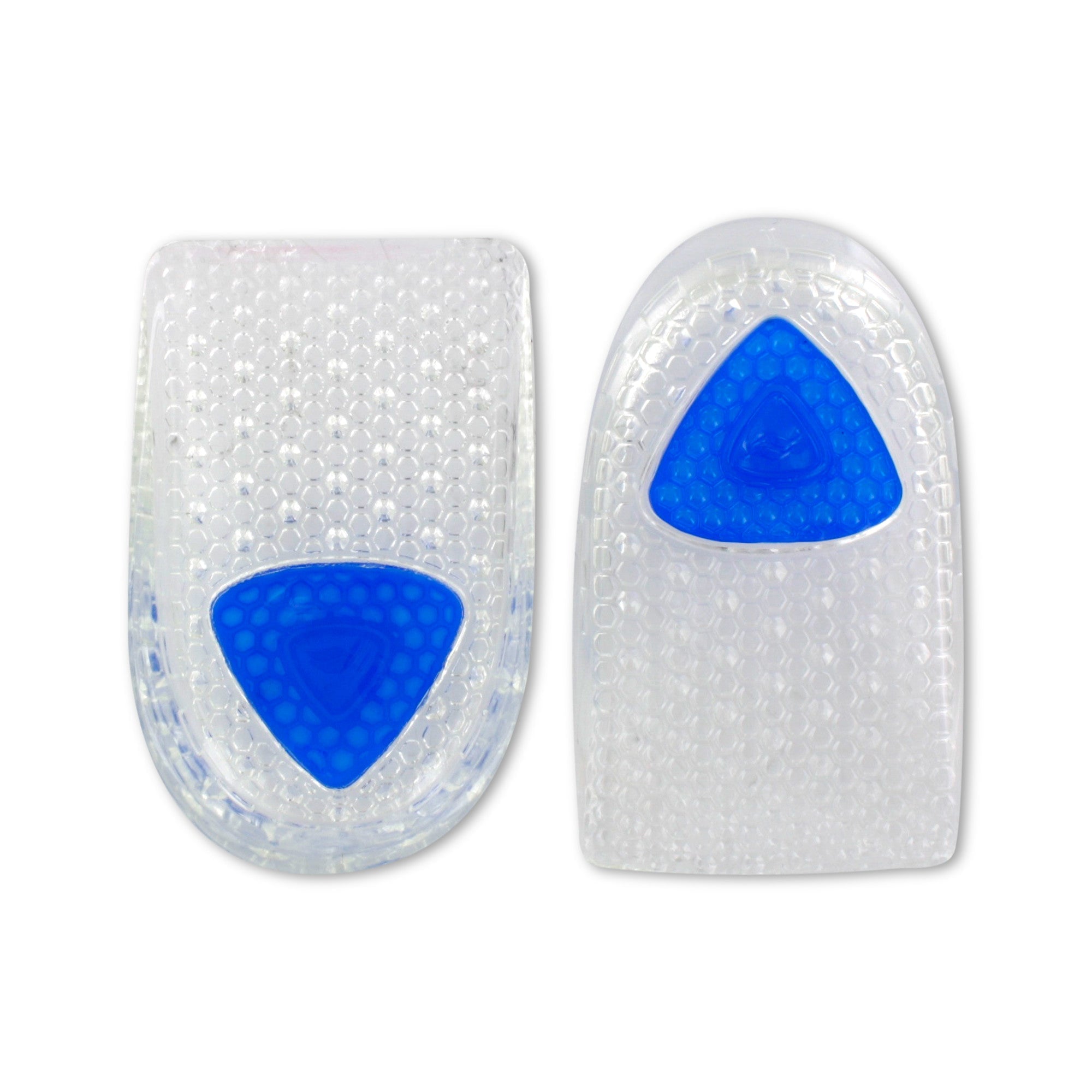 Sof Sole Gel Heel Cups - 3 Pairs - Men's blue gel heel cups, one pair