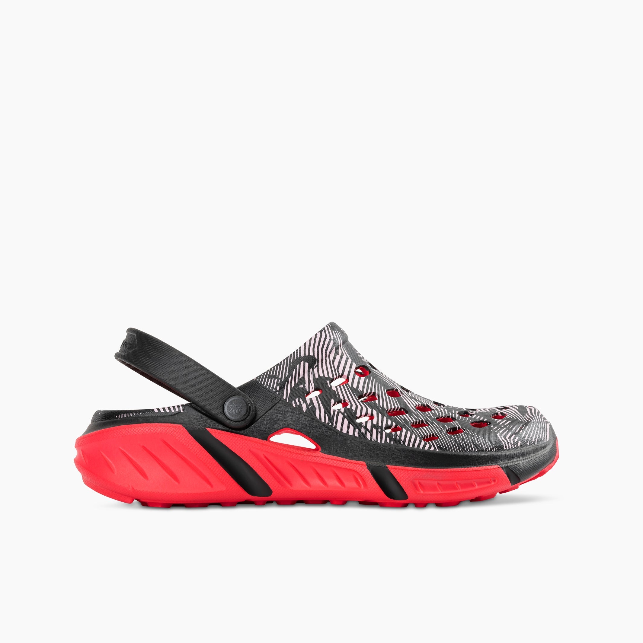 Joybees Men's Trekking Clog - Black / Techno Wave - Side