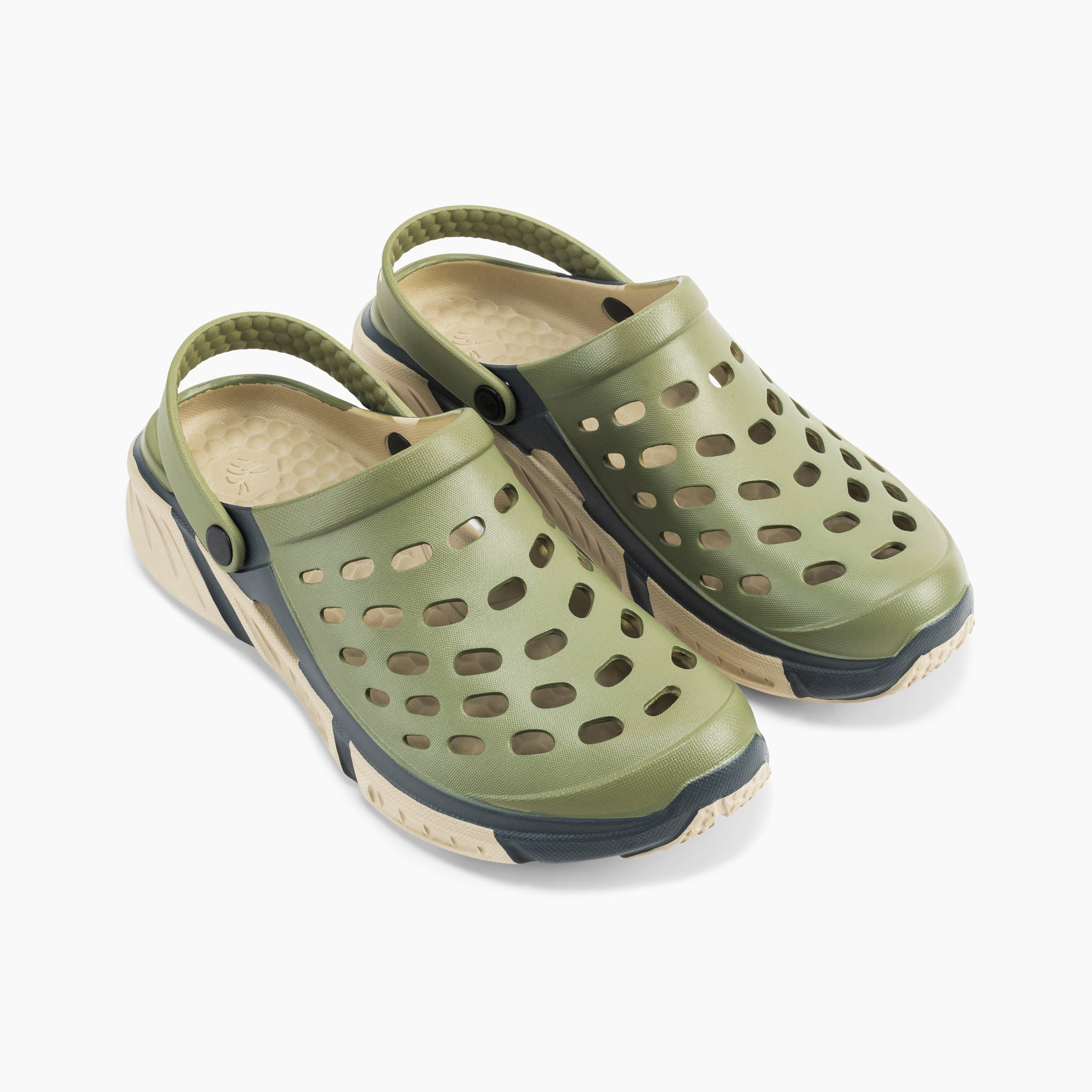 Joybees Men's Trekking Clog - Dusty Olive / Charcoal - Profile