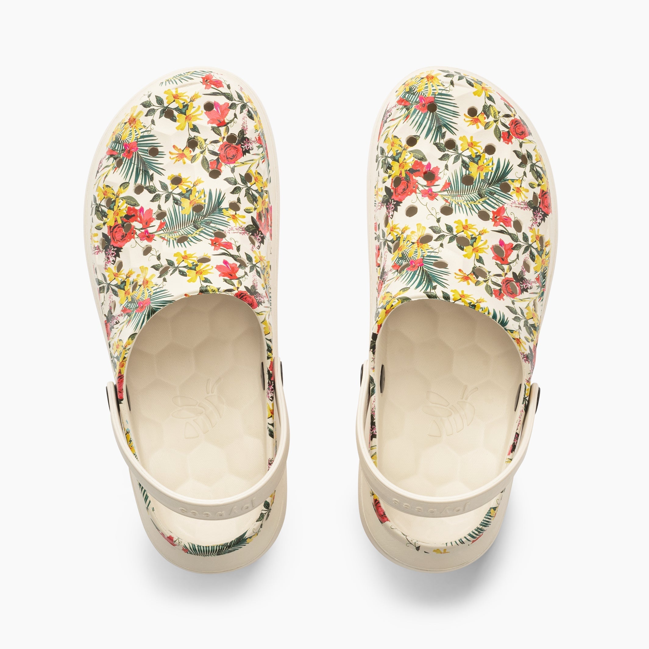 Joybees Men's Varsity Clog - Bone Tropical Floral - Top