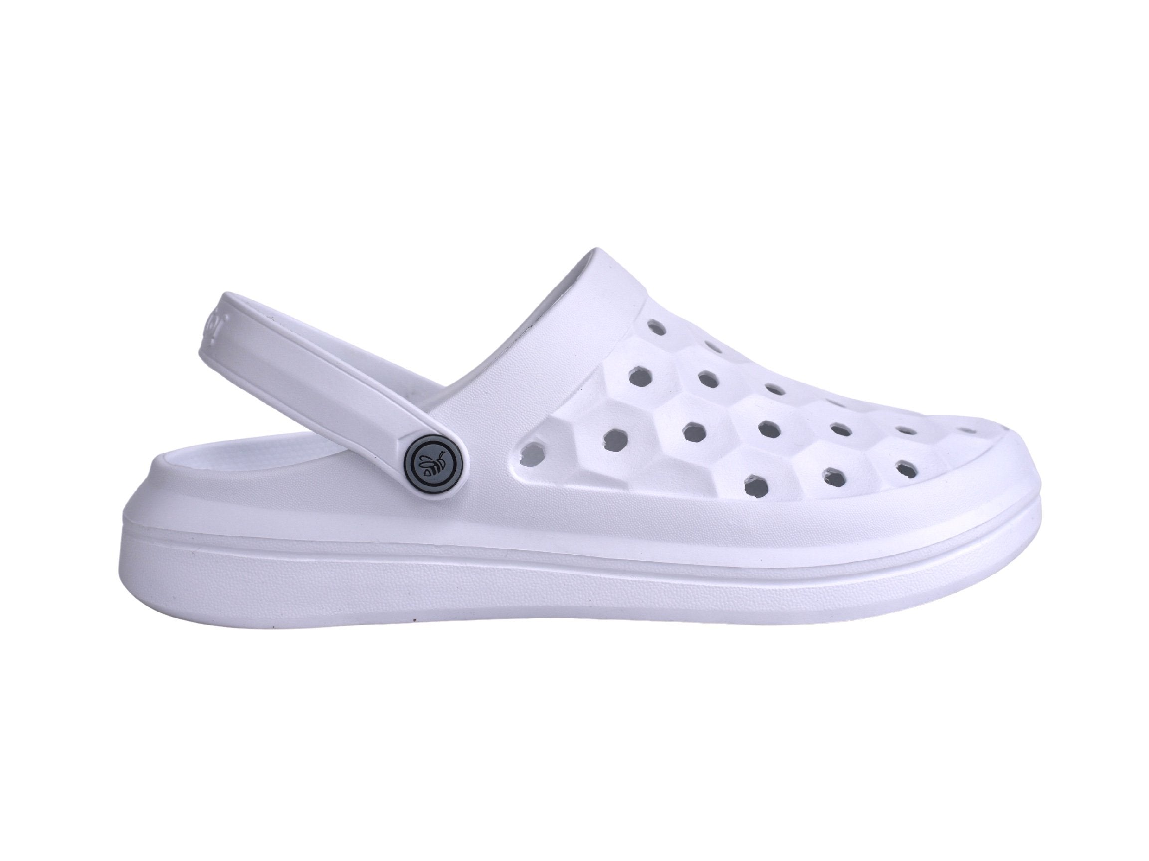 Joybees Varsity Clog - Unisex Comfort Clog - White - Side