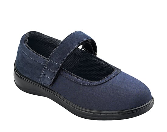 Orthofeet Springfield Women's Stretch Mary Jane in Navy