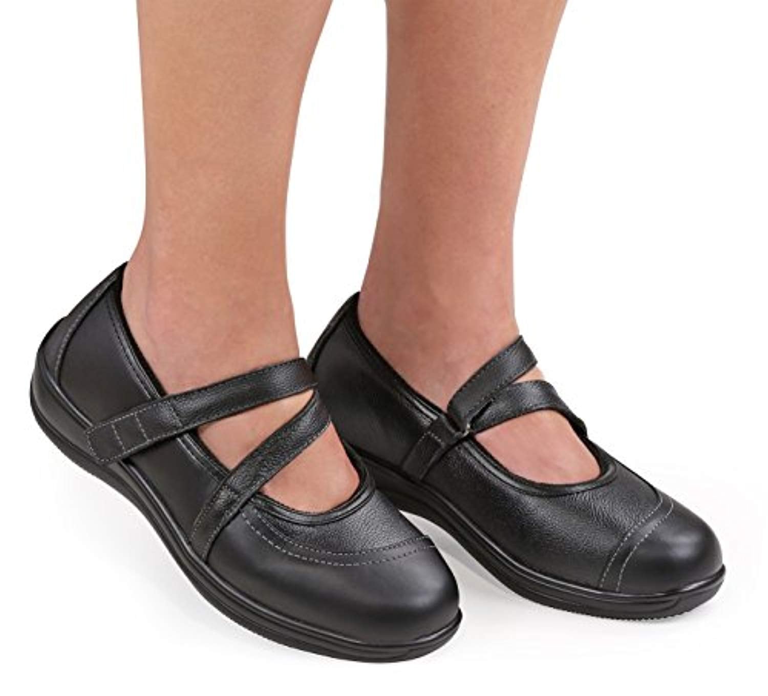 Orthofeet Women's Celina Mary Jane Shoes - Black