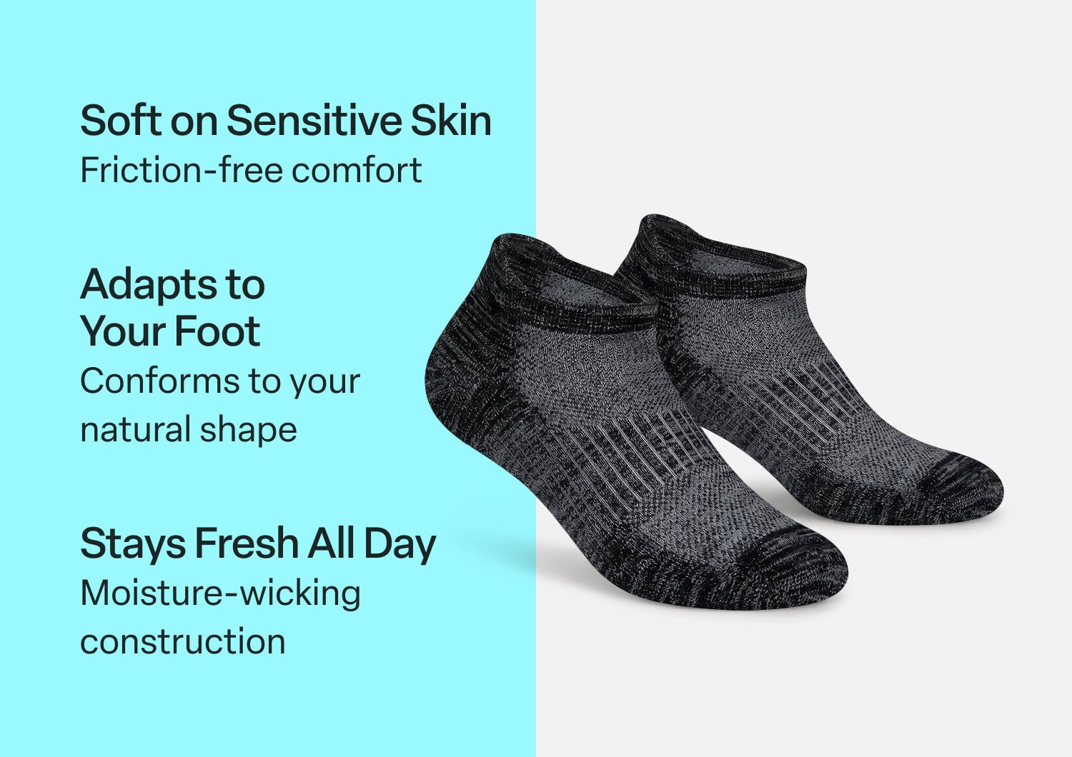 Orthofeet BIOSOFT LOW CUT SOCKS - Black