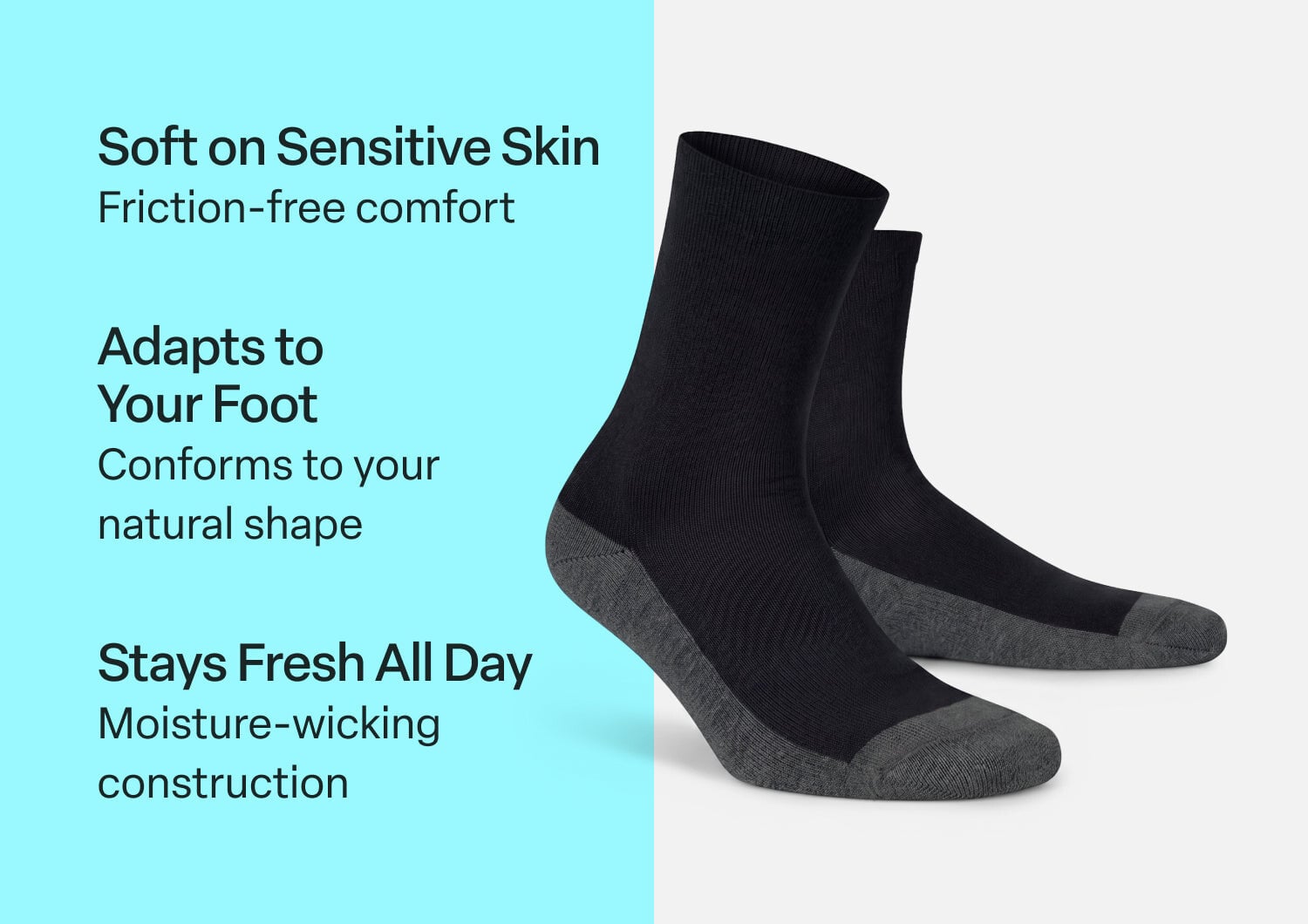 Orthofeet CASUAL DRESS SOCK - Charcoal