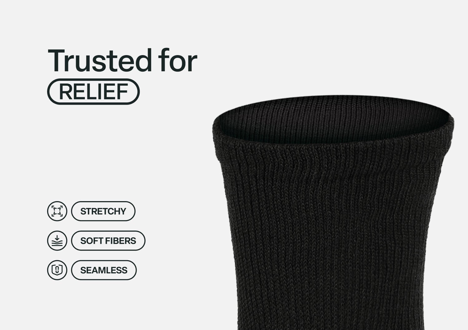 Orthofeet CASUAL DRESS SOCK - Charcoal