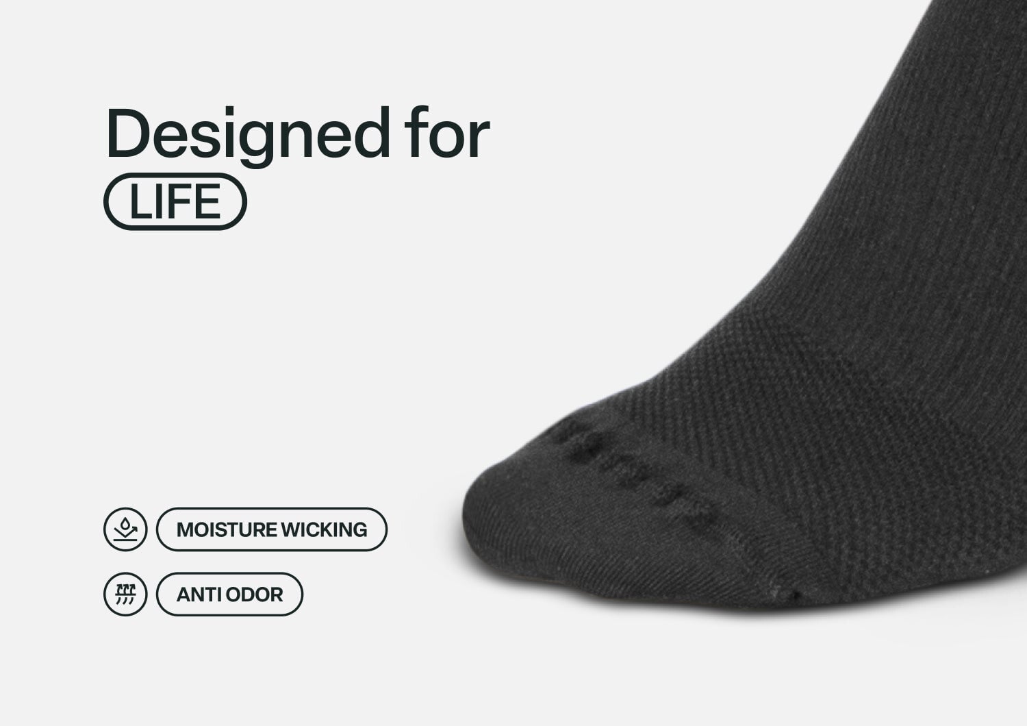 Orthofeet COMPRESSION ANKLE SOCK 20 30 MMHG - Black